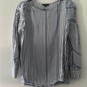 Striped Navy Blue and White Women's Top